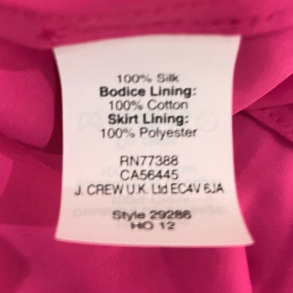 NWT J Crew hot fuchsia pink 100% silk lined strapless mini dress full skirt 16 - Picture 10 of 12